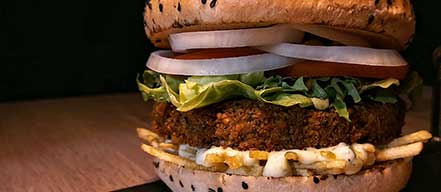 hamburguesa vegana en pregos